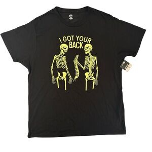 💀Men’s Black Glow in the Dark Graphic T-Shirt- “I Got Your Back” - Size XL NWT